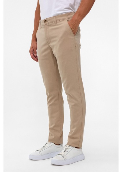 Bej Slim Desenli Pantolon modelleri