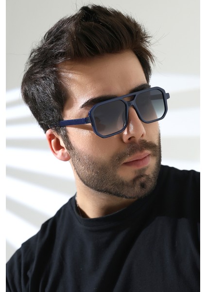 Unisex Lacivert Retro UV400 Güneş Gözlüğü 23001-1 C33 modelleri