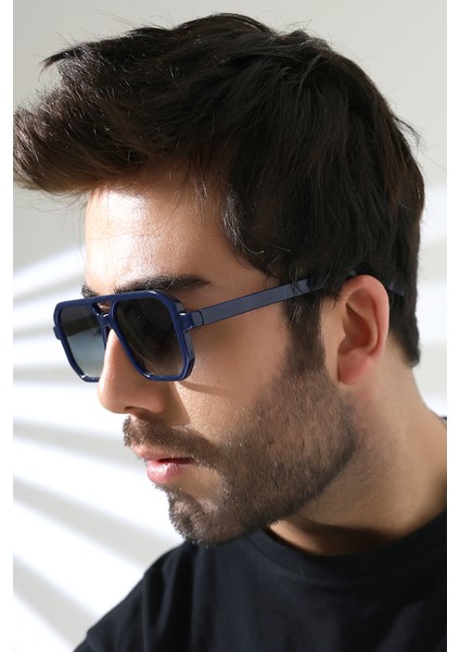 Unisex Lacivert Retro UV400 Güneş Gözlüğü 23001-1 C33 fırsatları