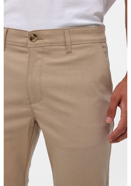 Bej Slim Desenli Pantolon fırsatları