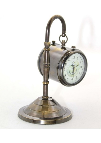 Şık Pirinç Retro Istasyon Masa Saati, Metal Tasarım