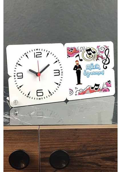 Şık Ahşap Masa Saati, Öğretmenlere Özel, Zarif ve Fonksiyonel Tasarım