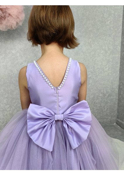 Kız Çocuk Abiye Elbise Ada, Lila Yaka Incili,tütü Elbise fırsatları