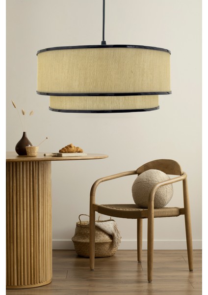 Zer Ipeği Sarkıt Avize Modern Tasarım Kumaş Malzeme Eskitme Bal Renk