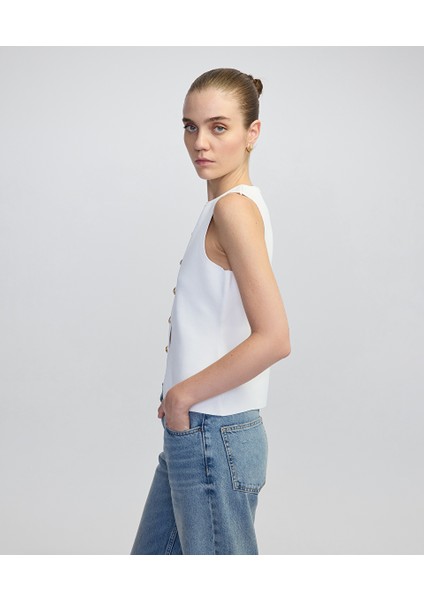 Kontrast Düğmeli Triko Yelek IW6250050339018 modelleri