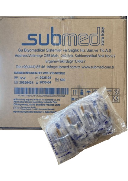 Submed - Serum Seti Kilitli 21 G Yeşil Iğne - 500 Adet