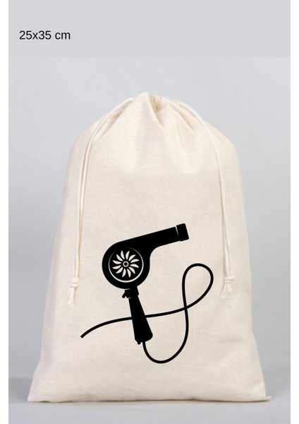 Ekru Baskılı Çanta Organizeri, 25X35 Cm, Ham Bez Kese, Pratik ve Şık Tasarım