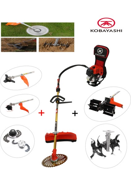 Sırt Tırpan Toprak Çapalama Makinesi 5,7 Hp 63CC2 Yıl Garantili