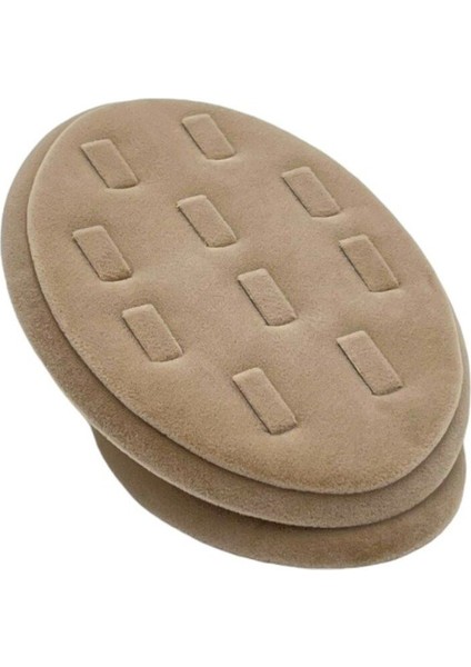 Bej Renk Oval Yüzük Düzenleyici, Takı Saklama Organizeri, Şık ve Pratik Tasarım