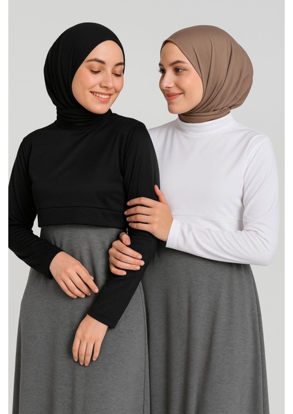 Mırach Kadın Uzun Kollu Crop Boyunluk Set Siyah Beyaz – Çok Yönlü ve Modern