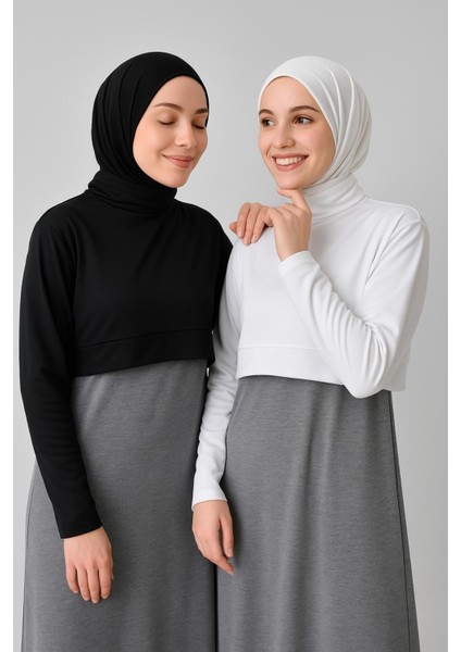 Mırach Kadın Uzun Kollu Crop Boyunluk Set Siyah Beyaz – Çok Yönlü ve Modern fiyatları