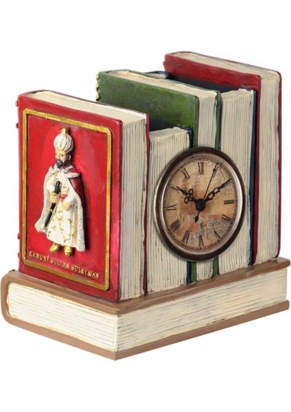 Kırmızı Osmanlı Temalı Kalemlik ve Masa Saati, Şık ve Zarif Tasarım modelleri