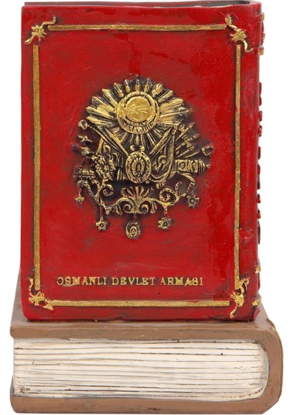 Kırmızı Osmanlı Temalı Kalemlik ve Masa Saati, Şık ve Zarif Tasarım indirimleri