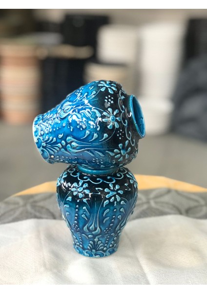 2’li Mavi Seramik Mini Saksı Seti – 10 cm Yükseklik – Dekoratif Çiçek ve Sukulent Saksısı modelleri