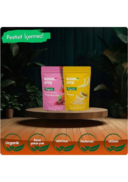 ORGANİK ÇITIR ÇİLEK & KURUTULMUŞ KAVUN İKİLİ PAKETİ