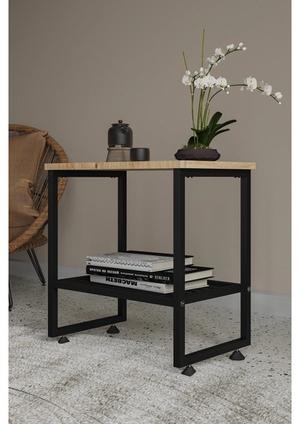 Legno Sehpa Metal Ahşap Komodin Siyah modelleri