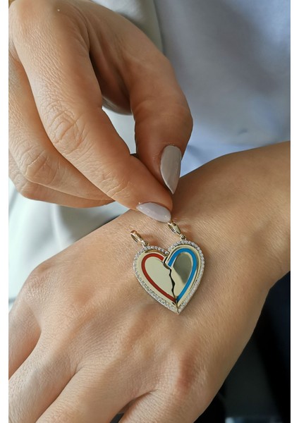 Çiftli Iki Yarım Kalpli Altın Kolye Ucu fiyatları