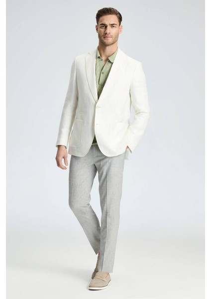 Saf Keten Kırık Beyaz Yazlık Blazer Ceket fiyatları