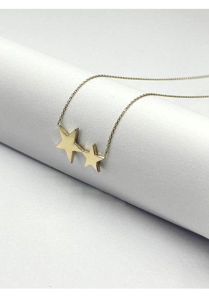 14 Ayar Altın Ikili Yıldız Kolye fiyatları