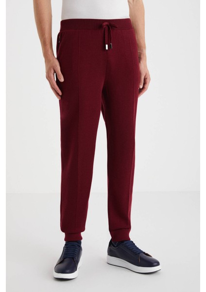 Bordo Merino Yün Activewear Triko Pantolon fiyatları