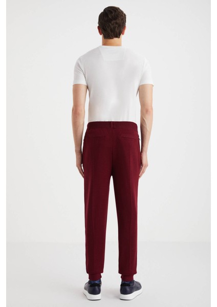 Bordo Merino Yün Activewear Triko Pantolon indirimleri