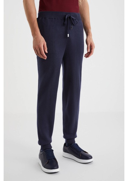 Lacivert Merino Yün Activewear Triko Pantolon modelleri