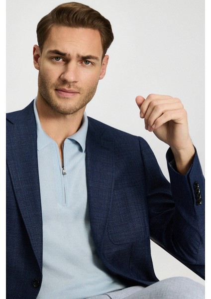 Keten-Ipek Karışım Lacivert Yazlık Blazer Ceket fiyatları