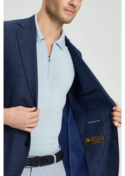 Keten-Ipek Karışım Lacivert Yazlık Blazer Ceket indirimleri