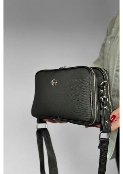 Orta Boy Kalın Askılı Günlük 5 Bölmeli Çapraz Kadın Omuz Çantası Siyah fiyatları
