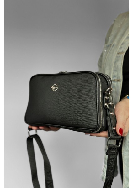 Orta Boy Kalın Askılı Günlük 5 Bölmeli Çapraz Kadın Omuz Çantası Siyah modelleri