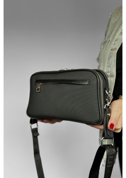 Orta Boy Kalın Askılı Günlük 5 Bölmeli Çapraz Kadın Omuz Çantası Siyah fırsatları