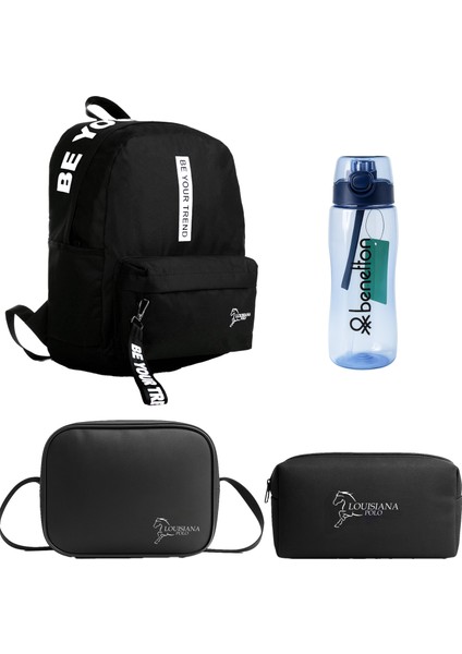 Okul Seti – Çanta + Termal Beslenme + Kalemlik + Mavi Matara Beyaz 1140