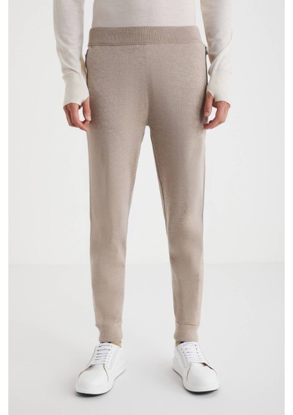 Camel Merino Yün Activewear Şerit Detaylı Triko Pantolon modelleri
