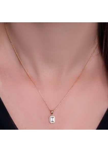 Altın 14 Ayar Minimal Baget Kolye (KLY0371)