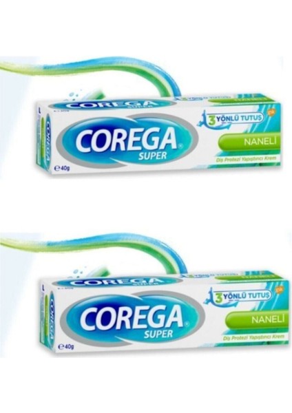 Süper Protez Yapıştırıcı Krem Naneli 40GR X2