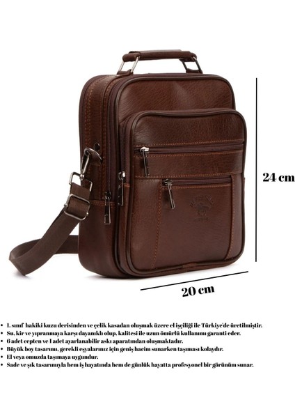 Kahverengi Hakiki Deri Erkek El Çantası 20X24 cm Şık ve Dayanıklı Tasarım fiyatları