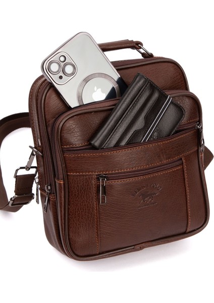 Kahverengi Hakiki Deri Erkek El Çantası 20X24 cm Şık ve Dayanıklı Tasarım indirimleri