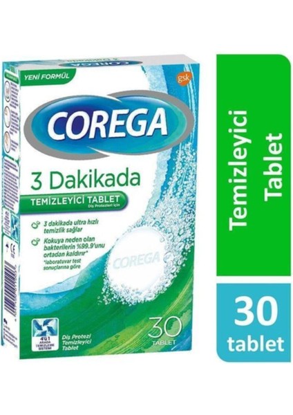 Protez Temizleyici 30 Tablet 3 Dakikada 1 Ad.