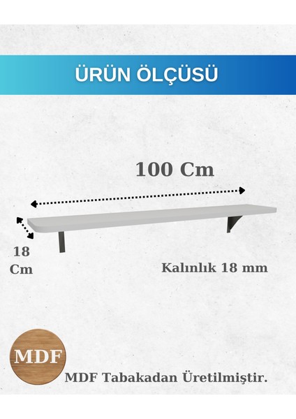 Wıen - Dresuar Montaj Gerektirmeyen 100X18 cm Mdf Oval Kesim Petek Üstü Uçan Raf Kitaplık