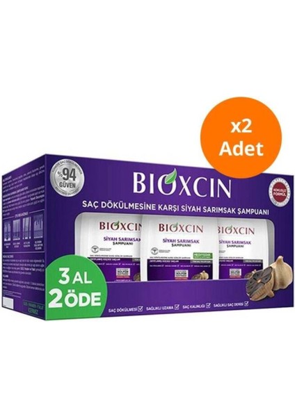 Siyah Sarımsak Şampuanı 3X300 ml X2 Paket Tüm Saç Tipleri Için