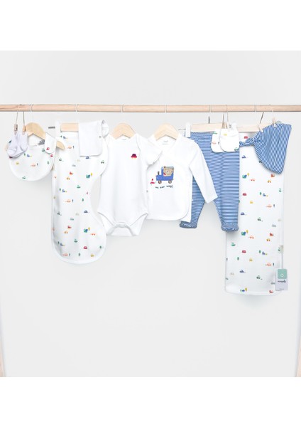 MİNİPOLO 10 Parça Erkek Yenidoğan Hastane Çıkışı Hediye Seti