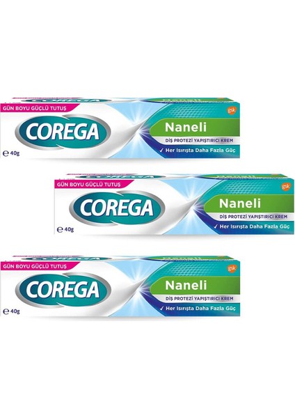 Naneli Süper Protez Yapıştırıcı 40 gr X3 Adet