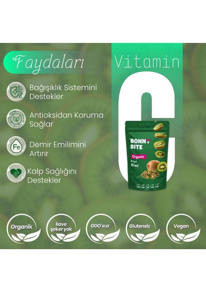 ORGANİK KURUTULMUŞ KARPUZ & KURUTULMUŞ KİVİ 10'LU PAKETİ indirimleri