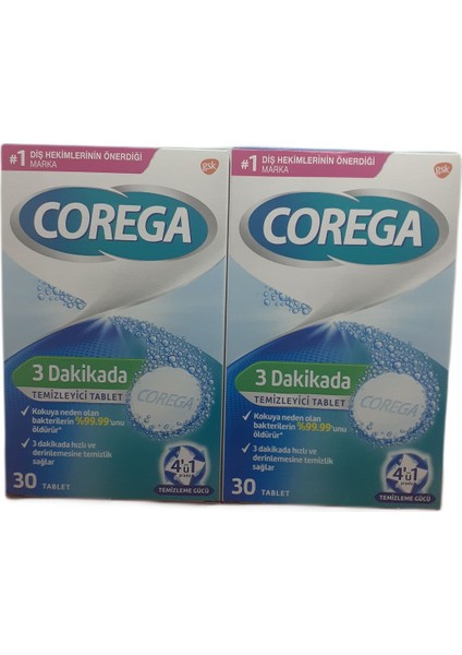 Diş Protez Temizleyici 30 Tablet x 2 Adet