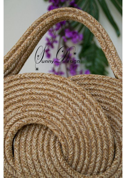 Kahverengi Jüt Hasır Kol ve Omuz Çantası, Şık ve Doğal Tasarım. fiyatları