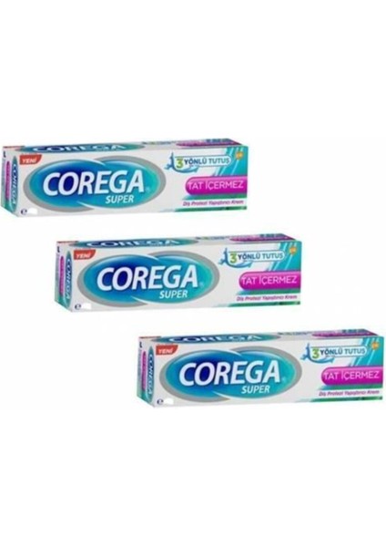 Super Protez Yapıştırıcı Tatsız Krem 40 gr x 3 Kutu