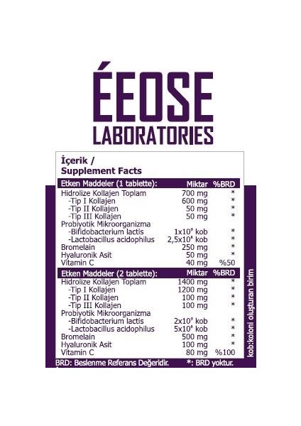 Multiform Bromelain Hyaluronik Asit Ve Probiyotik 30 Tablet 2 Adet fiyatları