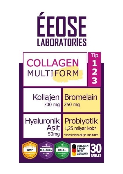 Multiform Bromelain Hyaluronik Asit Ve Probiyotik 30 Tablet 2 Adet modelleri