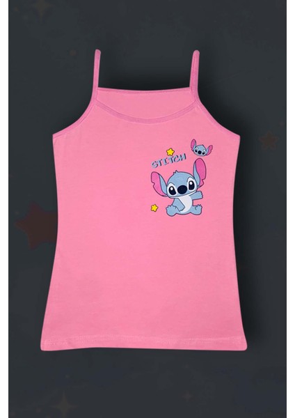 5'li Kız Çocuk Stıtch Baskılı Pamuklu Atlet modelleri