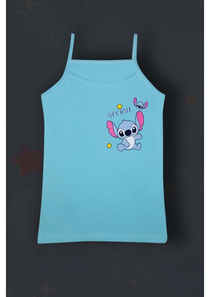 5'li Kız Çocuk Stıtch Baskılı Pamuklu Atlet